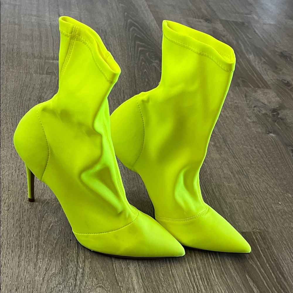 Steve Madden Neon Yellow Heeled Boots